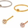 Claire's Claire'S Nose Ring Studs & Hoops Hypoallergenic Nose Piercings Exclusive Stud & Hoop Nose Rings For Women | Body Piercing Rings