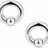 Ftovosyo Ftovosyo Pa Ring Captive Bead Rings Spring Action Bcr Ball Rings 00G 0G 2G 4G 6G 8G 10G 316L Surgical Steel Pierced Body Jewelry For Women 2Pcs 12-19Mm | Body Piercing Rings