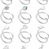 MJust Mjust 12Pcs Double Hoop Earrings For Single Piercing For Women Stainless Steel Twisted Hoop Earrings Star Peal Cz Butterfly Double Hoop Nose Ring | Body Piercing Rings