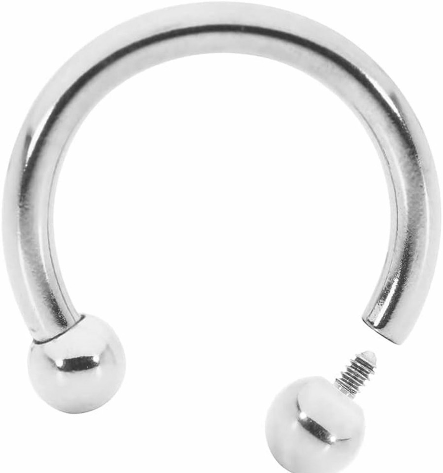 365 Sleepers 365 Sleepers 16G 14G 12G 10G Internally Threaded Surgical Steel 6Mm - 12Mm Circular Horseshoe Barbell Septum Lip Nose Ring Earring Body Piercing Jewelry | Body Piercing Rings