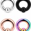 SCERRING Scerring Pa Ring Captive Bead Rings Spring Action Cbr Monster Screwball Rings 316L Surgical Steel Pierced Body Jewelry 2G 4G 6G 8G | Body Piercing Rings