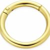 Bling Jewelry Uni Simple 7Mm Mini Genuine 14K Solid Yellow Real Gold Snug Fitting Seamless Septum Rings Nose Ring Thin Hoop Piercing Jewelry Tragus Earlobe Cartilage Helix Endless | Body Piercing Rings