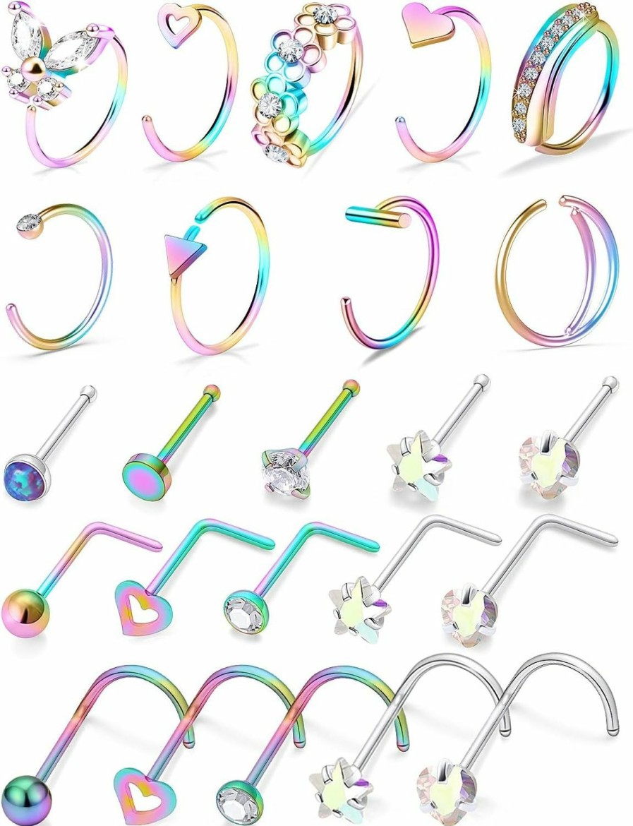 Tkzndnm Tkzndnm Nose Rings Nose Studs Nose Rings Hoops Nose Piercings Nose Ring Nose Hoops Nose Stud Nose Rings Studs Nose Rings For Women Nose Piercing Jewelry Hoop Nose Ring Surgical Steel Nose Ring | Body Piercing Rings