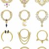 FUNRUN JEWELRY Funrun Jewelry 12Pcs 16G Septum Rings For Women Surgical Steel Dangle Nose Rings Hoops Helix Daith Cartilage Earrings Horseshoe Clicker Septum Nose Piercing Jewelry | Body Piercing Rings