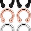 Kridzisw Kridzisw 6G 8G Septum Rings Ear Gauges Earrings 316L Surgical Steel Pa Ring Circular Internally Threaded Barbell Horseshoes Body Pierceing Jewelry For Women Men Inner Diameter 12Mm 16Mm | Body Piercing Rings