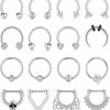 TOKRING Tokring 16G Septum Nose Rings Stainless Steel Hinged Seamless Nose Hoop Ring Horseshoe Piercing Jewelry Captive Bead Ring Helix Daith Tragus Cartilage Earrings For Women Men | Body Piercing Rings