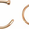 FIFTH CUE Fifth Cue Rose Gold Flat Disc Nose Hoop 316L Surgical Steel Ring | Body Piercing Rings