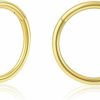 Motbegit Motbegit Small Gold Hoop Earrings: 14K Gold Plated Huggie Hoop Earrings For Cartilage Helix Tragus 18G Tiny Thin Hoop Earrings For Women Men Girls | Body Piercing Rings