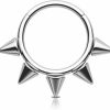 Melighting Melighting Titanium Septum Ring 16G Spike Septum Jewelry Titanium Daith Piercing Jewelry Spikecartilage Earring Tragus Piercing Jewelry For Women | Body Piercing Rings