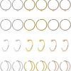 Lcolyoli Lcolyoli 24Pcs 22G Surgical Steel Moon Nose Rings Hoop Nostril Septum Ring Piercing Jewelry For Women Girls Men 8Mm 10Mm | Body Piercing Rings