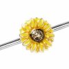 Generic Amelia Fashion 14 Gauge Sunflower Industrial Barbell 316L Surgical Stainelss Steel | Body Piercing Rings