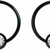 Forbidden Body Jewelry Forbidden Body Jewelry Pair 14G-18G Rainbow & Black Surgical Steel Cz Piercing Hoops (Select Hoop Color/Gauge/Diameter/Cz Color) | Body Piercing Rings