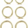 NewZenro Changgaijewelry 3Pairs Stainless Steel 16G Sleeper Tiny Hoop Earrings Septum Hinged Nose Lip Ring Cartilage Tragus Piercings 6Mm 8Mm 10Mm Set | Body Piercing Rings