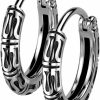 Pierced Owl 18Ga 316L Stainless Steel Tribal Casted Hinged Hoop Earrings, Sold As A Pair | Body Piercing Rings