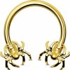 Jewseen Jewseen Halloween Septum Rings 16G Gold Septum Ring Spider Daith Piercing Jewelry Surgical Steel Septum Piercing Cartilage Hoop Earring For Women Men | Body Piercing Rings