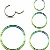 WBRWP Wbrwp 316L Stainless-Steel Piercing-Ring Hinged Nose-Rings-Hoop : 20G 18G 16G 14G Womens And Mens Body Pierecing Ring Segment Clicker Lip Rings Helix Cartilage Rook Earrings Diameter 6Mm 8Mm 10Mm 12Mm | Body Piercing Rings