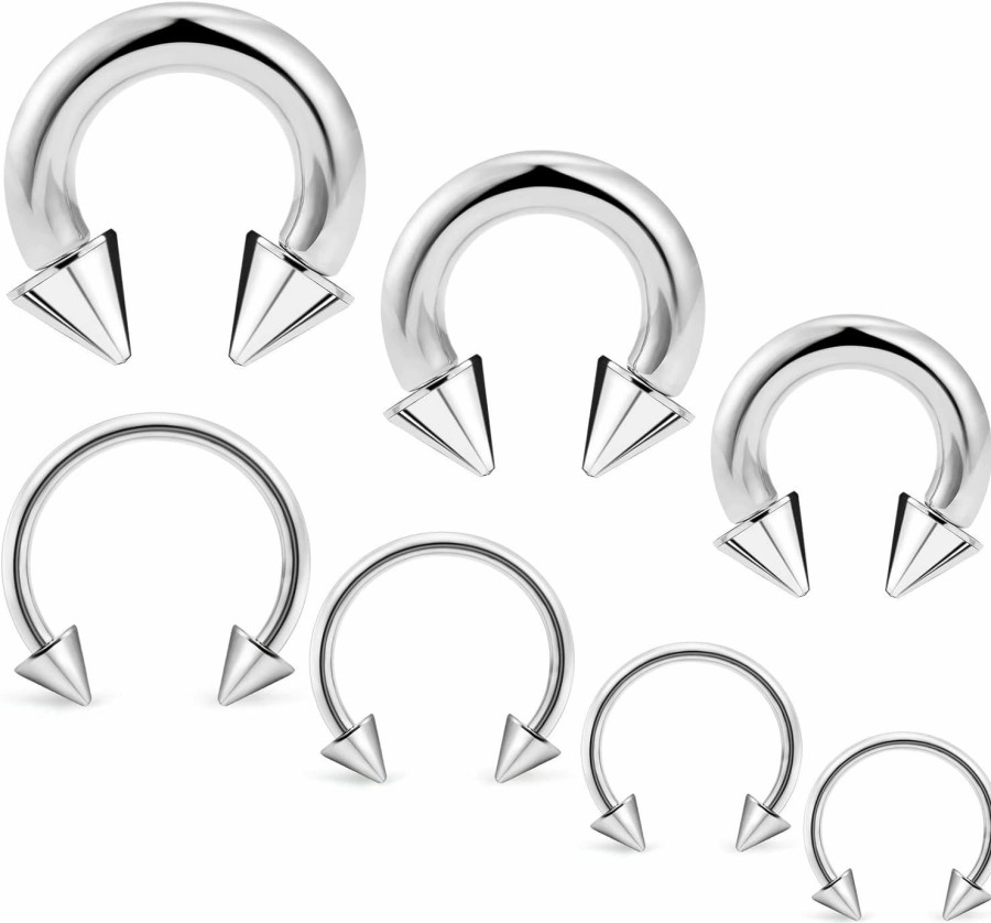 Ocptiy Ocptiy 0G 2G 4G 6G 8G 12G 14G 16G Septum Stretching Kit Surgical Steel Horseshoe Gauges Piercing Kit For Women Men | Body Piercing Rings