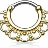 Forbidden Body Jewelry Forbidden Body Jewelry 16G 8Mm Surgical Steel Fancy Tribal Cartilage And Septum Clicker Hoop | Body Piercing Rings