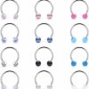 Ftovosyo Ftovosyo 18Pcs 20G Surgical Steel Cbr Horseshoe Circular Rings Nose Tragus Lip Ear Hoop Ring Piercing Jewelry For Women Men | Body Piercing Rings