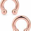 Ftovosyo Ftovosyo 2Pcs Pa Ring Horseshoe Circular Barbell 316L Surgical Steel Internally Threaded Large Septum Ring Ear Gauges Earrings 2G 4G 6G 8G Pierced Body Jewelry For Women 12Mm 16Mm | Body Piercing Rings