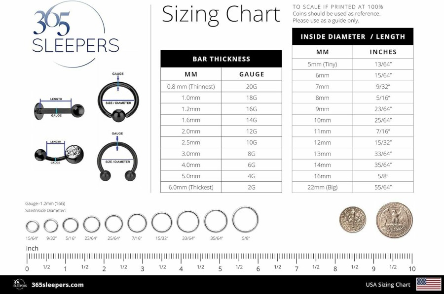 365 Sleepers 365 Sleepers 2Pcs 20G 18G 16G Internally Threadless Labret Titanium 6Mm 8Mm Monroe Lip Ball Tragus Septum Nose Helix Rook Cartilage Earrings Body Piercing Jewelry | Body Piercing Rings