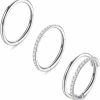 JeryWe Jerywe 3Pcs 18G Nose Rings Hoops For Women Men Surgical Steel Septum Ring Segment Hinged Clicker Nose Ring Cartlidge Piercing Earrings Hoop Nose Ring Conch Piercing Jewelry 8Mm 10Mm | Body Piercing Rings