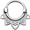 Forbidden Body Jewelry Forbidden Body Jewelry 14G-16G Surgical Steel Tribal Fan Cartilage And Septum Hoop With Click Closure | Body Piercing Rings