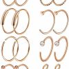 Masedy Masedy 16Pcs 20G 316L Stainless Steel Nose Rings Hoop Tragus Cartilage Helix Ring Lip Septum Piercing 8-10Mm | Body Piercing Rings