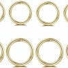 NewZenro Newzenro 8Pcs Surgical Stainless Steel 16G Sleeper Cartilage Daith Tiny Small Hoop Earrings Septum Hinged Clicker Nose Ring For Women Men Helix Tragus Piercings Jewelry 8Mm 10Mm Set Gold | Body Piercing Rings