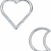 ENVYOU Envyou 2 Pcs Heart Daith Piercing Jewelry, Hypoallergenic Clicker Hoop, 16G Rook Cartilage Helix Earrings | Body Piercing Rings