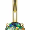 FIFTH CUE Fifth Cue 14G Opal Glitter Prong Set Gold Ip Over 316L Surgical Steel Belly Button Rings | Body Piercing Rings