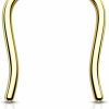 COCHARM Cocharm 14K Real Gold Septum Rings 16G U-Shape Yellow Gold Septum Rings 14Kt Simple Horseshoe Septum Jewelry Solid Gold 8Mm 10Mm 14K Gold Hanger Septum Piercing | Body Piercing Rings