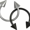 Forbidden Body Jewelry Forbidden Body Jewelry 16G Septum Rings Set Of 2: 16 Gauge 10Mm Surgical Steel Spike Horseshoe Rings, Black & Steel | Body Piercing Rings