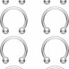 Eakxnig Eakxnig Gold Septum Ring 16G Surgical Steel Silver Horseshoe Septum Piercing Jewelry Small Smiley Eyebrow Piercing Jewelry Lip Rings Nose Ring Septum 6Mm 8Mm 10Mm Nipple Hoops | Body Piercing Rings