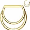 Designfy Designfy Titanium Gold/Sliver Nose Ring Hoop For Women Men, 16G Gold Septum Rings, 8Mm Helix Cartilage Rook Earrings Piercing Jewelry | Body Piercing Rings