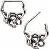 Pierced Owl Pierced Owl 14Ga 316L Stainless Steel Intertwined Snakes Nipple Clickers, Sold As A Pair | Body Piercing Rings