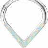 OHIS Ohis Titanium Daith Earring Hoop,Cz/Opal 16G G23 Septum Rings Clicker Nose Rings Hoop, Lip Helix Cartilage Conch Piercing Jewelry For Women Man And Girls 8Mm/10Mm | Body Piercing Rings