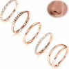 FUNLMO Funlmo 5Pcs Septum Jewelry Nose Rings Hoops Double Hoop Nose Ring Conch Daith Tragus Helix Rook Piercing Jewelry Surgical Steel Cartilage Earring Conch Hoop Earring Lip Ring | Body Piercing Rings