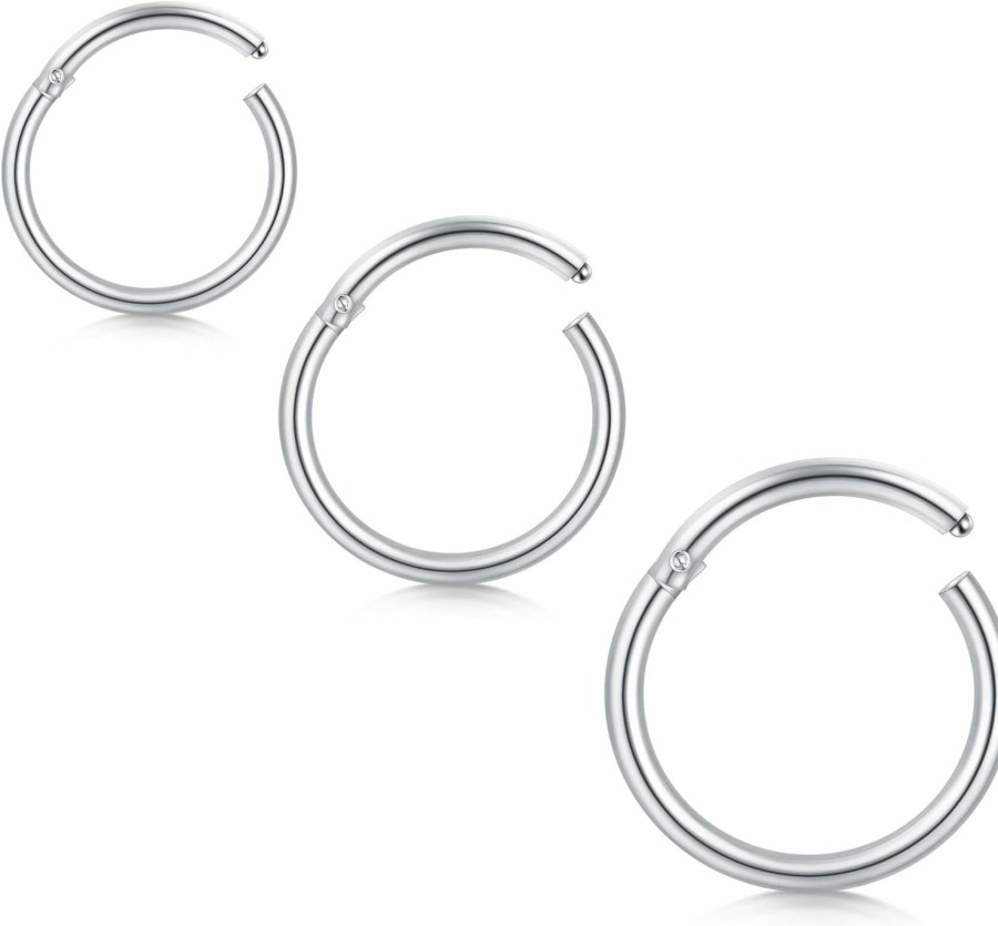 Longita Longita Double Nose Ring For Single Piercing Double Hoop Nose Ring For Single Piercing Double Nose Ring Hoop Double Loop Nose Ring Spiral Nose Rings For Women | Body Piercing Rings