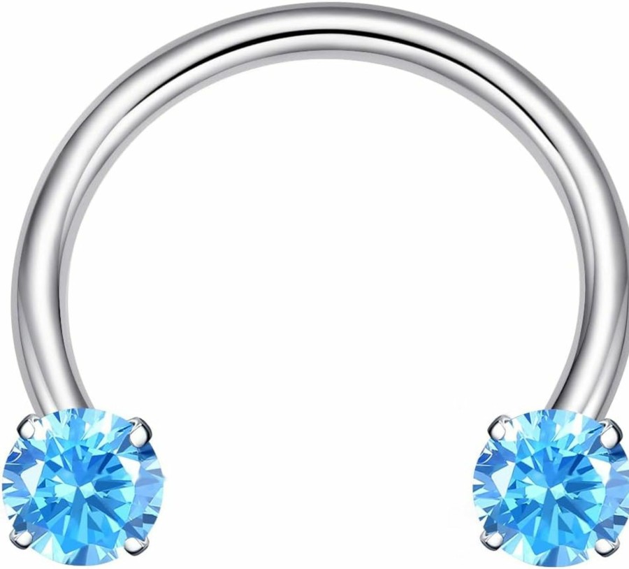 VOJO Vojo G23 Titanium 16G Cz Septum Rings,Horseshoe Daith Cartilage Tragus Piercing Jewelry | Body Piercing Rings