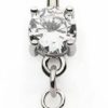 Pierced Owl 14Ga 316L Stainless Steel Cz Crystal Pointed Cross Dangling Belly Button Ring | Body Piercing Rings