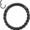 365 Sleepers 365 Sleepers 316L Surgical Steel 16G 8Mm 10Mm Twist Hinged Hoop Segment Nose Ring Helix Tragus Septum Uni Earring Body Piercing Jewelry | Body Piercing Rings