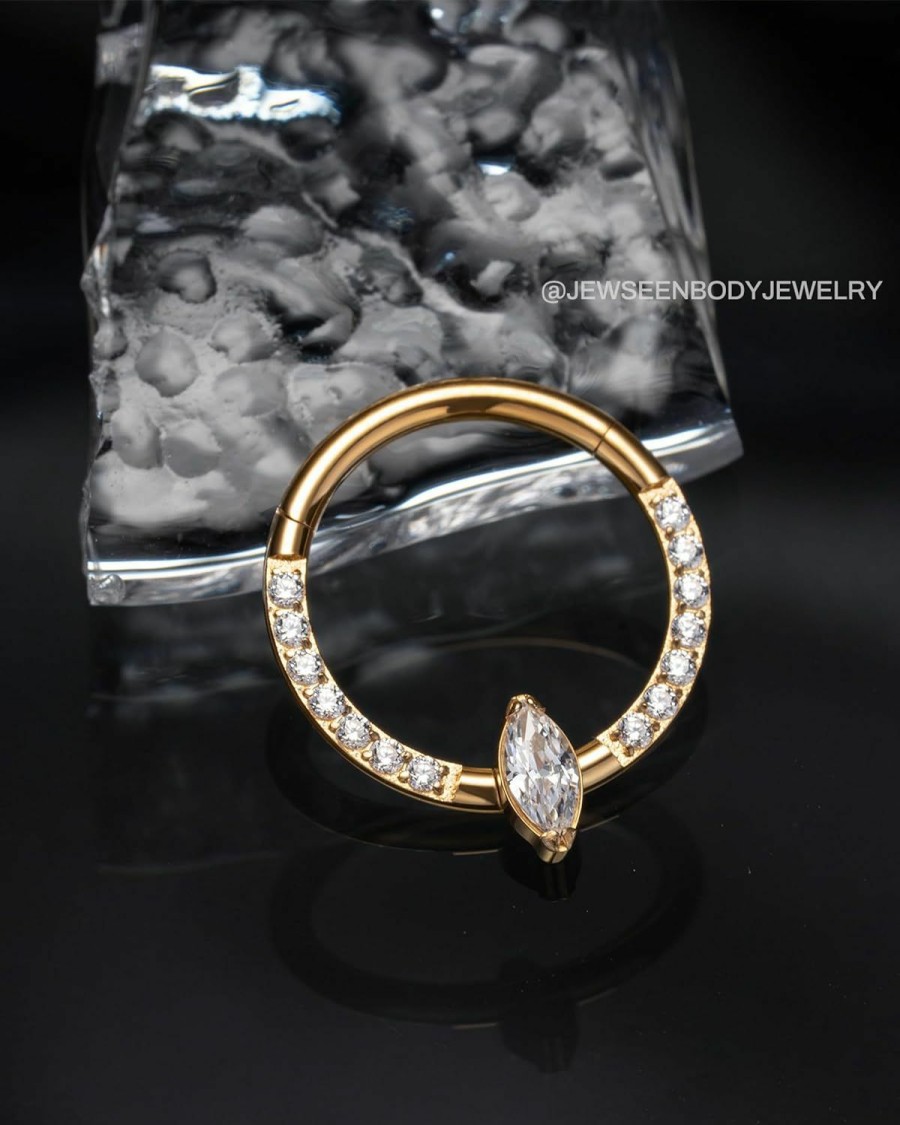 Jewseen Jewseen Titanium Septum Rings 16G Septum Piercing Jewelry Cz Septum Jewelry Gold Cartilage Earring Cartilage Piercing Jewelry Daith Piercing Jewelry Helix Conch Piercing Jewelry | Body Piercing Rings