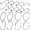 SCERRING Scerring 22 Gauge Nose Rings Hoop Stainless Steel Bone L Shaped Screw 2Mm Cz Nose Studs Cartilage Daith Tragus Ear Piercing Ring Hoop Body Jewelry Set 18-78Pcs | Body Piercing Rings