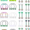 Dyknasz Dyknasz Surgical Steel Lip Rings Clear Diamond Cz Labret Studs Tragus Horseshoe Ring Helix Hoop Earring Body Jewelry Piercing Retainer For Women Men 16 Gauge | Body Piercing Rings