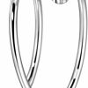 PENLYU 20G 10Mm Double Nose Ring Hoop For Single Piercing, Surgical Steel Silver Spiral Twist Nose Hoop For Women Men Birthstone 20 Gauge Nose Piercings Hoops Conch Ear Lobe Earrings Hoop | Body Piercing Rings