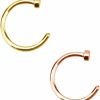 Forbidden Body Jewelry Forbidden Body Jewelry Nose Rings Hoop, Hoop Nose Ring, Nose Ring Hoop, Surgical Steel Comfort Fit Nose Ring Hoop/Rose Gold Tone/Yellow Gold Tone 18G-22G (8-10Mm) | Body Piercing Rings