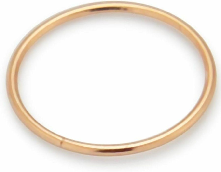 AtoZ Piercing 10K Solid Yellow Gold 22 Gauge - 8Mm Length Seamless Open Hoop Nose Piercing Ring | Body Piercing Rings