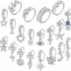 Junkin Junkin 20 Pcs 20G Dangle Nose Rings Hoops Dangling Nose Piercing Jewelry Butterfly Heart Star Moon Cute Nose Rings Cartilage Earring For Women Girls | Body Piercing Rings