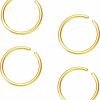 NZDLM Nzdlm Hoop Cartilage Earring Fake Earrings Nose Rings Septum Nose Ring Stainless Steel For Women Men Girls | Body Piercing Rings